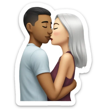 Tyler rake kisses short Asian girlfriend  sticker