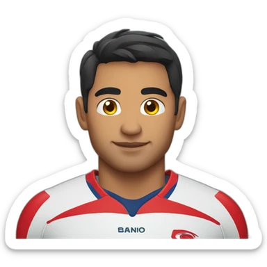hispanic rugby player with heart sticker
