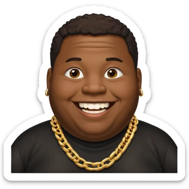 Fat black man with half of missing front tooth sticker