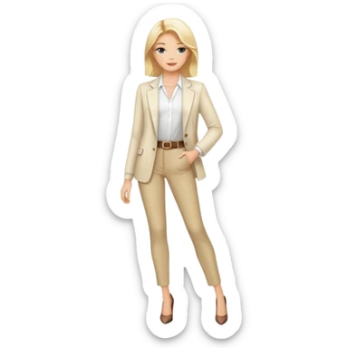 blonde fashion model in a professional full body pose sticker