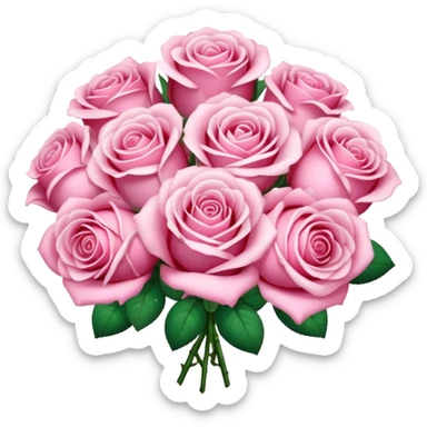 A sparkly beautiful cute pretty aesthetic soft-pink rose bouquet sticker