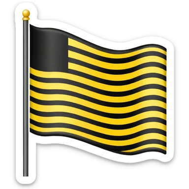 Flag Horizontally up to down black yellow and white sticker
