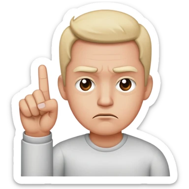 Middle finger frown sticker