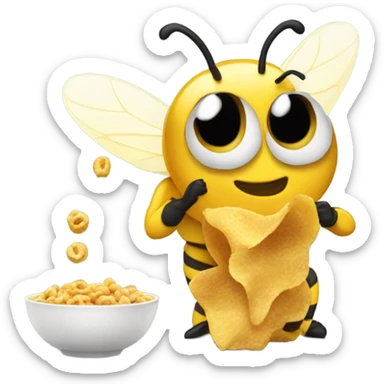 Farting bee eating cereal  sticker