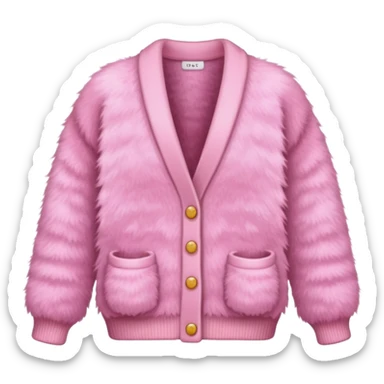 A pink furry cardigan  sticker