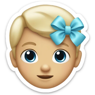 baby blue bow sticker