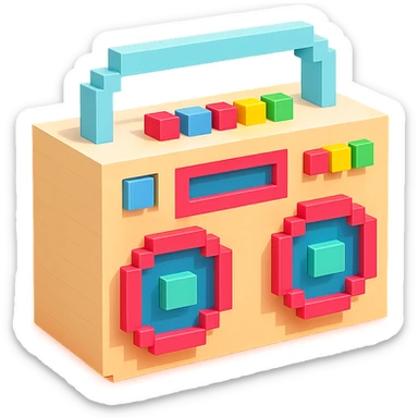 light beige boombox sticker