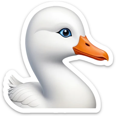 white goose with orange beak and blue eyes sticker