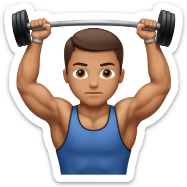 an person lifting weights sticker