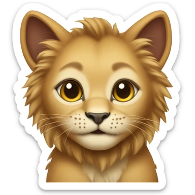 a lion-clad kitten sticker