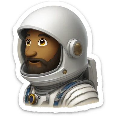 leonardo da vinci with astronaut helmet sticker