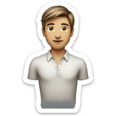 Skinny guy with straight hair. Medium skin sticker