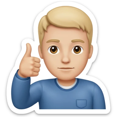 Worry with thumbs up sticker