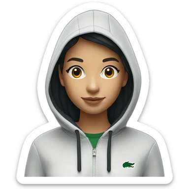 Lacoste bag girl with black lacoste hoodie sticker