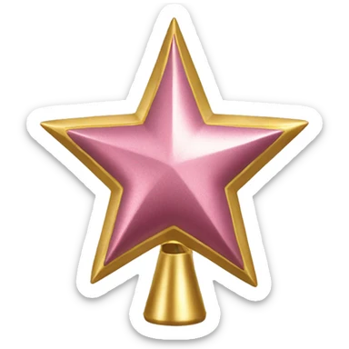 Isolated Realistic metallic pink and gold tree topper. sticker