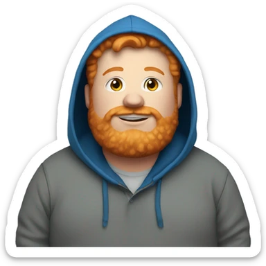 a fat ginger with a blue hoodie sticker
