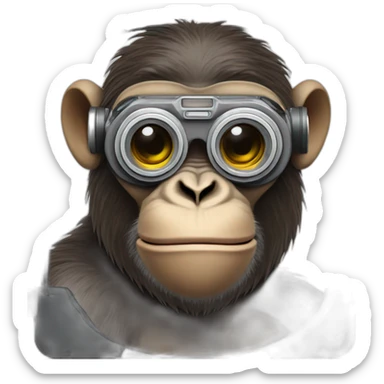 ape with camera goggles sticker