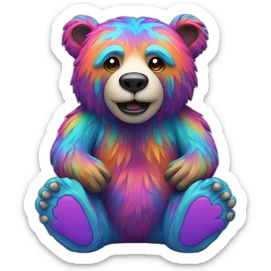 psychadelic bear sticker