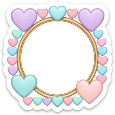 elegant feminine frame with hearts and pastel colors sticker