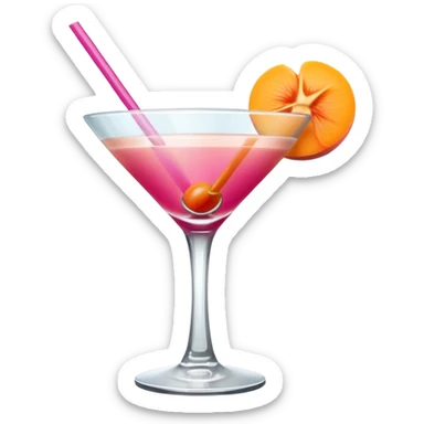 cocktail drink hot pink with an apricot daiquiri glass  sticker