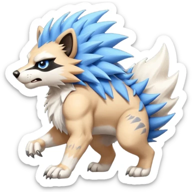 Mega lucario and mega Absol fusion full body four legs sticker