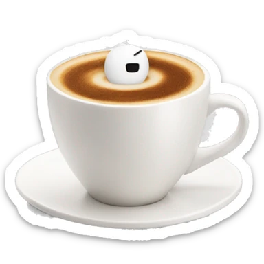 Cappuccino in Chanel white cup  sticker