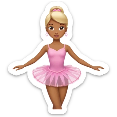 brown skin blonde barbie ballerina  sticker