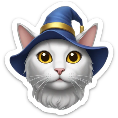 a cat with a wizard hat sticker