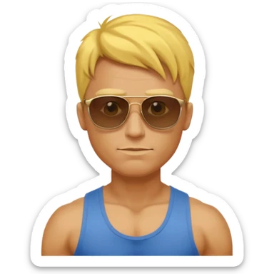 Male core muscles yellow default skin and hair sticker