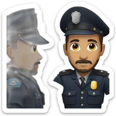 Policemen black beard  sticker