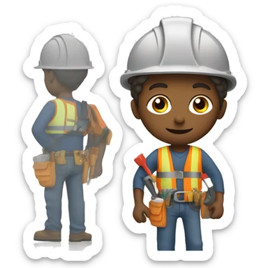 CONSTRUCTION WORKER WITH TOOL BELT sticker