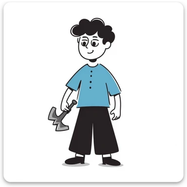 Minecraft Steve character in hand drawn doodle style sticker