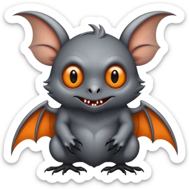 Monstre a corp craquelé fait de lave avec des ailes de chauve-souris et un tête de pierre carbonisé avec une mâchoire carré  sticker