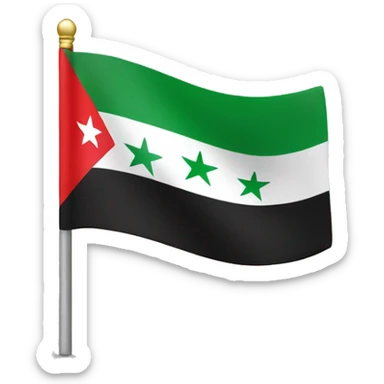 Syria flag with green on top not red sticker