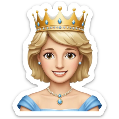 content face, Princess Diana with crown sticker