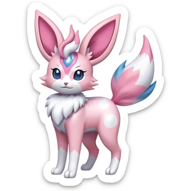Sylveon-Delcatty-Fakémon-hybrid-creature (full body)  sticker