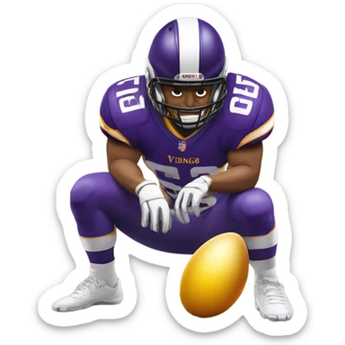 Minnesota Vikings player laying an egg sticker