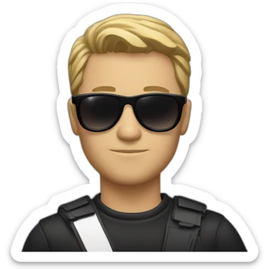 Cool white man in black cool sunglasses sticker