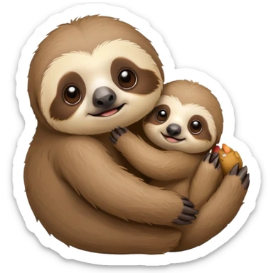baby sloth with toy sticker