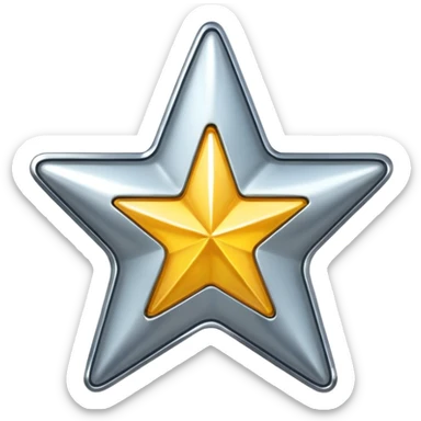 chrome star shiny sticker