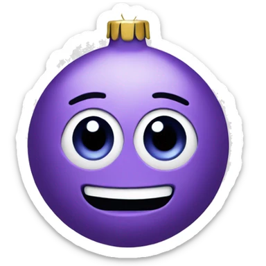 Purple Christmas ornament  sticker