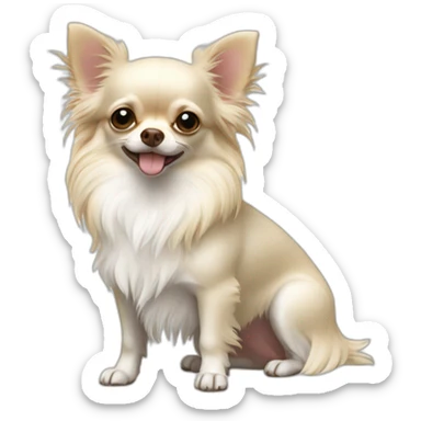 languid chihuahua longcoat white sticker