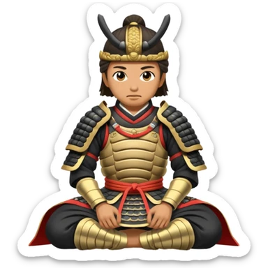 kneeling samurai sticker