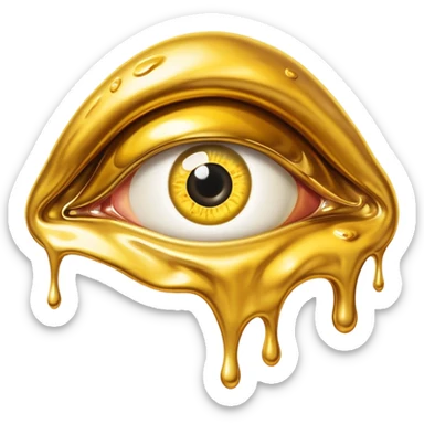 Salvador Dali Melting gold SPAM slop eye sticker