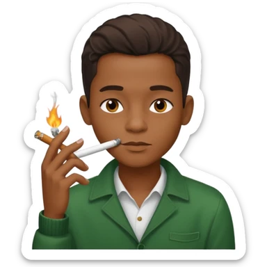 Jamaican stoner boy smoking sticker