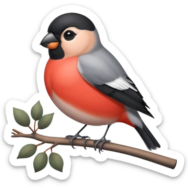 Round and cute bullfinch sticker