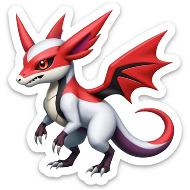 Colorful Cool Badass  Meloetta-Zangoose-Noivern-Salandit-Guilmon-Darkrai-Pokémon-Fakémon-fusion-hybrid-creature sticker