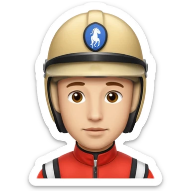 horse jockey man face sticker