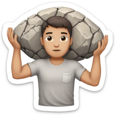 Atlas the greek god with a boulder and shirt With hole sticker