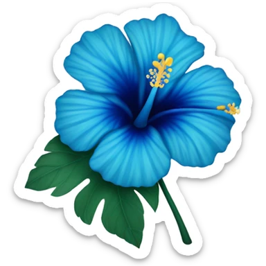 blue hibiscus flower with shades of blue  sticker